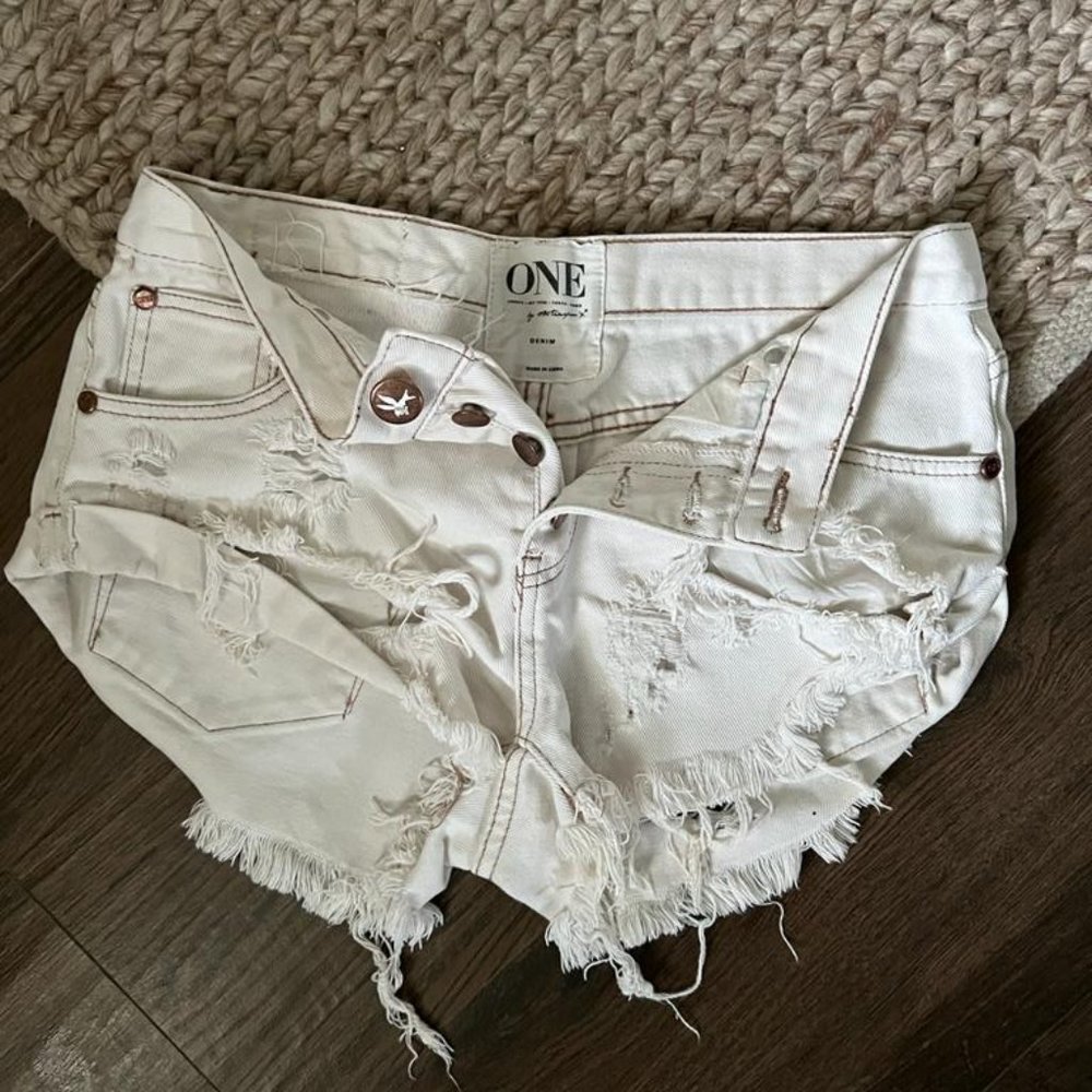 Denim short shorts